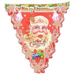 РОЖДЕСТВЕНСКАЯ ГИРЛЯНДА ИЗ ФЛАЖКОВ (10 шт.)