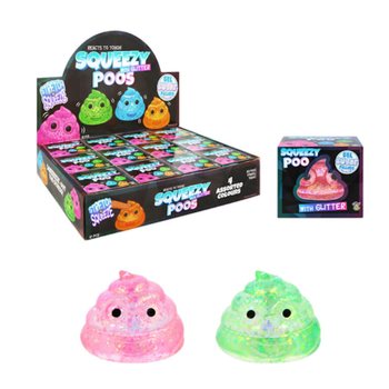 СКВИШ-КАКАШКА С БЛЕСТЯЩИМ НАПОЛНИТЕЛЕМ SUGAR GEL - МИКС ЦВЕТОВ - В ДИСПЛЕЕ (12 ШТ.)