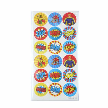 НАКЛЕЙКИ FUN STICKERS - СУПЕРГЕРОИ 18 ШТ. НА ЛИСТЕ (10 шт.)