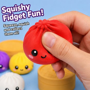 RAGE - Squishy SUGAR EDITION Bun Dumplings БОЛЬШИЕ (8.5 x 8.5 x 4.8 см) - Viral 2026 Фиджет Игрушка (12 шт.)