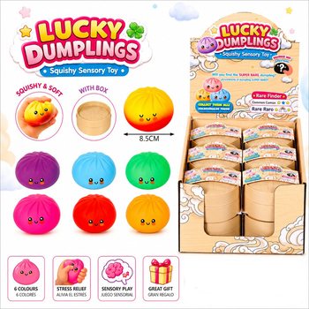 RAGE - LUCKY DUMPLINGS - Сквиш-игрушка Хинкали БОЛЬШИЕ 8.5 x 8.5 x 4.8 см - В ДИСПЛЕЕ (12 шт.)