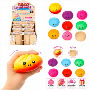 RAGE - LUCKY DUMPLINGS - Сквиш-игрушка Хинкали БОЛЬШИЕ 8.5 x 8.5 x 4.8 см - В ДИСПЛЕЕ (12 шт.)