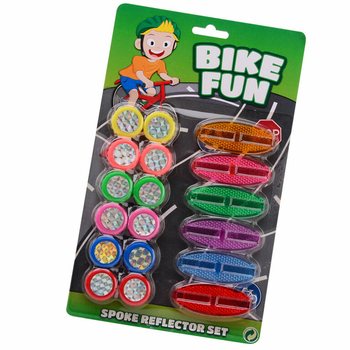 BIKE FUN - Набор светоотражателей на спицы велосипеда, 18 шт. на подложке (1 шт.)