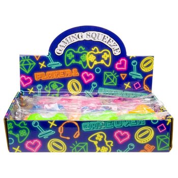 ИГРОВОЙ ПУЛЬТ SQUEEZE - МИКС НЕОНОВЫХ ЦВЕТОВ - В ДИСПЛЕЕ (12 шт.)