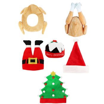 МИКС ЛЮКСОВЫХ ЗАБАВНЫХ НОВОГОДНИХ ШАПОК - XMAS CAPS (6 шт.)