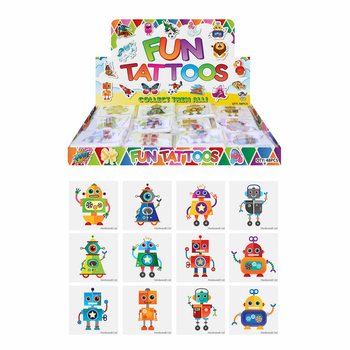 FUN TATTOO’S - МОДЕЛЬ: РОБОТ, По 12 тату в пачке В ДИСПЛЕЕ (48 шт.)