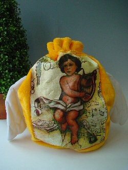 Маленький подарочный мешок из искусственного меха с крыльями ангела (2 шт.)