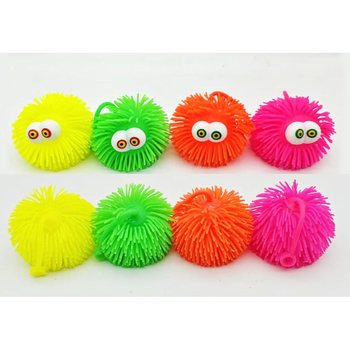 ПУШИСТЫЙ ШАРИК (PUFFER BALL) С ГЛАЗАМИ - 10СМ - В ДИСПЛЕЕ (12 шт)