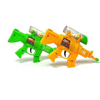 Игрушечный пистолет-трещотка с конфетами (12 шт.)