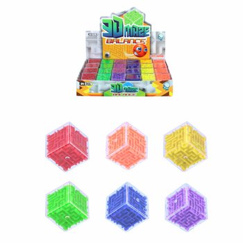 Игра-головоломка Куб-лабиринт с шариком в дисплее (24 шт.)