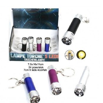 Фонарик 5 LED с Брелоком в Дисплее (24 шт.)