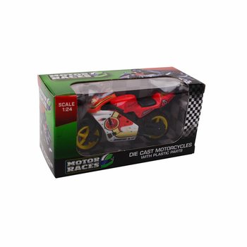 МОТОЦИКЛ SUPER SPORT DIE CAST, МАСШТАБ 1:24 В ДИСПЛЕЕ (24 шт.)