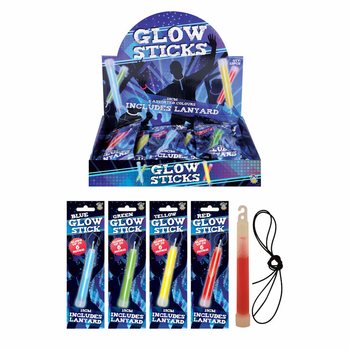 Светящаяся палочка Glow Stick Breaklight - 15 см со шнурком - Микс цветов в дисплее (12 шт.)