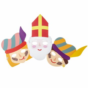 SINTERKLAAS - МАСКИ СВЯТОГО НИКОЛАЯ И ПИТА ИЗ ПЕНОМАТЕРИАЛА (48 шт.)