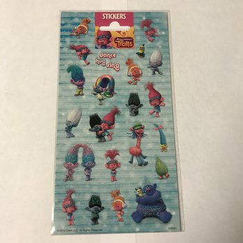 Лист наклеек: TROLLS, 20 x 10 см (10 шт.)
