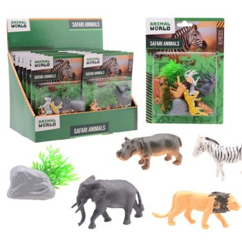 ANIMAL WORLD - НАБОР САФАРИ ЖИВОТНЫЕ 10 ПРЕДМЕТОВ НА КАРТЕ - В ДИСПЛЕЕ (12 шт.)