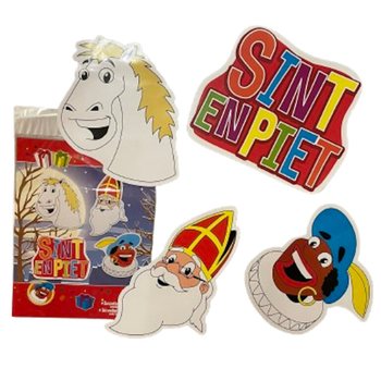 SINTERKLAAS SINT & PIET - ДВУСТОРОННИЕ ДЕКОРАТИВНЫЕ ТАБЛИЧКИ, НАБОР ИЗ 4 ЧАСТЕЙ (6 шт.)
