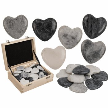 НАТУРАЛЬНЫЙ КАМЕНЬ В ФОРМЕ СЕРДЦА - WORRY STONES (36 шт.)