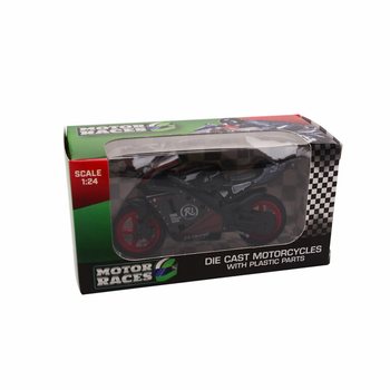 МОТОЦИКЛ SUPER SPORT DIE CAST, МАСШТАБ 1:24 В ДИСПЛЕЕ (24 шт.)