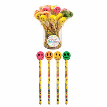 Веселые карандаши Smiley с ластиком (24 штуки)