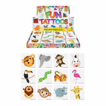 FUN TATTOO'S - ЖИВОТНЫЕ ДЖУНГЛЕЙ - ДИСПЛЕЙ (48x12 штук)