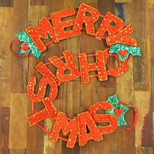 РОСКОШНАЯ РОЖДЕСТВЕНСКАЯ ГИРЛЯНДА MERRY CHRISTMAS (6 шт.)