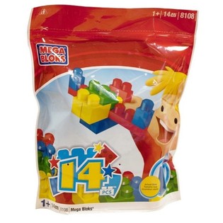 Mega Bloks 8108 - Сумка с большими строительными блоками (14 деталей)