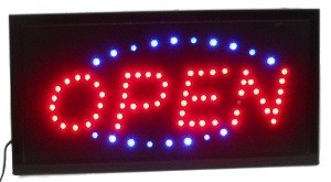 СВЕТОДИОДНАЯ ВЫВЕСКА LED - OPEN 2 ЦВЕТА