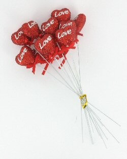 ДЕКОРАТИВНОЕ СЕРДЦЕ ЛЮБОВЬ (12 шт.)