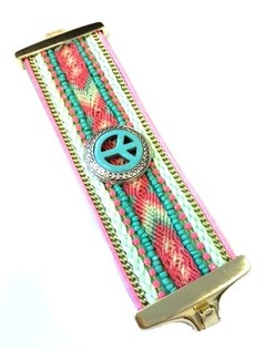 Роскошный Широкий Браслет Мята Ibiza Peace (1 шт.)