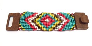 Браслет Ibiza Aztec с деревянной застежкой желтый (1 шт.)
