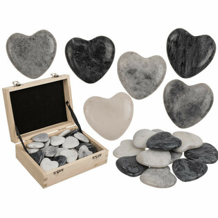НАТУРАЛЬНЫЙ КАМЕНЬ В ФОРМЕ СЕРДЦА - WORRY STONES (36 шт.)