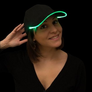 Светящаяся LED кепка / Пати-кепка - Цвет: Зеленый (12 шт.)
