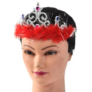 Серебряная Корона Принцессы с Плюшем - Модель 4 (12 шт.)
