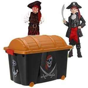 Большой сундук для игрушек пираты | 60 л на колесах