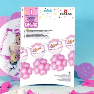 БОЛЬШАЯ ГИРЛЯНДА ИЗ ШАРОВ 2,3 МЕТРА - РОЗОВАЯ (3 шт.)