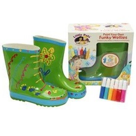 FUNKY WELLIES - РАСКРАСЬ СВОИ СОБСТВЕННЫЕ РЕЗИНОВЫЕ САПОГИ - ЗЕЛЕНЫЕ / РАЗМЕР: 26