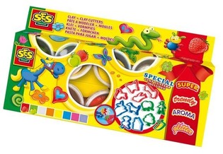 Набор пластилина SES Claymania 8x90г + формочки (1 шт.)