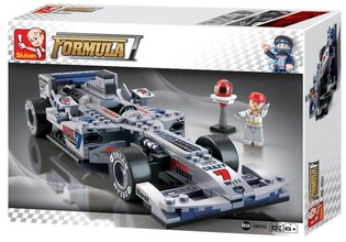 Серебряный гоночный болид Sluban F1 M38-B0352 (1 шт.)