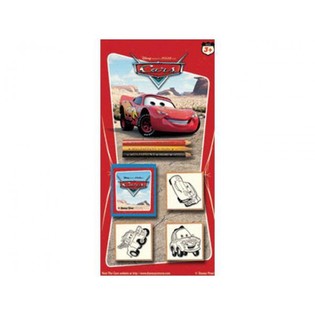 Большой Набор для Рисования и Штампов Disney Cars (24 шт.)