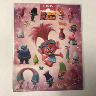 БОЛЬШИЕ ЛИСТЫ НАКЛЕЕК TROLLS, 20x16 см (10 шт.)