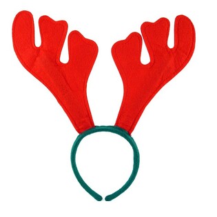 РОЖДЕСТВЕНСКИЙ ОБОДОК С ОЛЕНЬИМИ РОГАМИ &ndash; Красный / Зеленый (12 шт.)