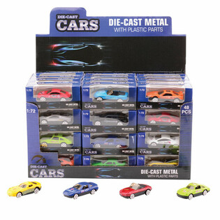 МИКС СОРТИВНЫХ МАШИН, МАСШТАБ 1:72 В ДИСПЛЕЕ (48 шт.)