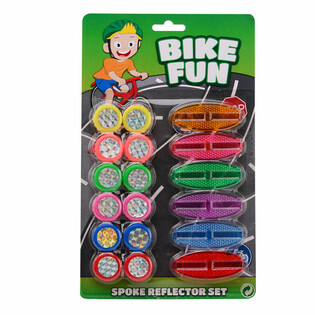 BIKE FUN - Набор светоотражателей на спицы велосипеда, 18 шт. на подложке (1 шт.)