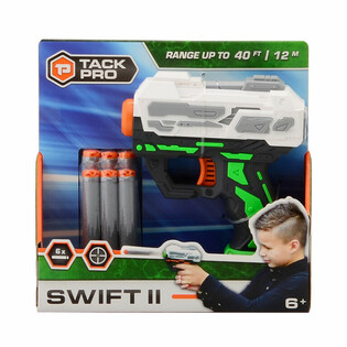 Пистолет с мягкими пулями Tack Pro Swift II и 6 дротиков