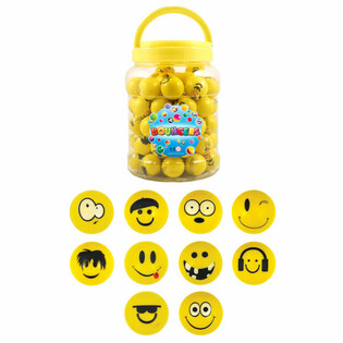 Мячи-попрыгунчики Smiley Funny Faces &Oslash;3.3см в банке (72 шт.)