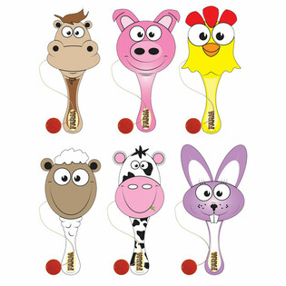 Игра Ракетка с Мячиком &laquo;Животные Фермы&raquo; (12 штук)