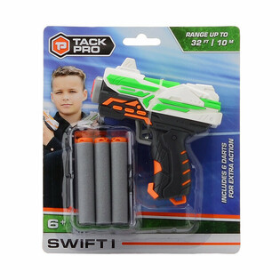 Игрушечный пистолет Tack Pro Swift I с 6 мягкими дротиками &mdash; 11 см