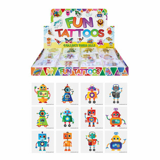 FUN TATTOO&rsquo;S - МОДЕЛЬ: РОБОТ, По 12 тату в пачке В ДИСПЛЕЕ (48 шт.)