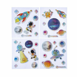 БЛЕСТЯЩИЕ НАКЛЕЙКИ - МОДЕЛЬ: КОСМОС (100 шт.)